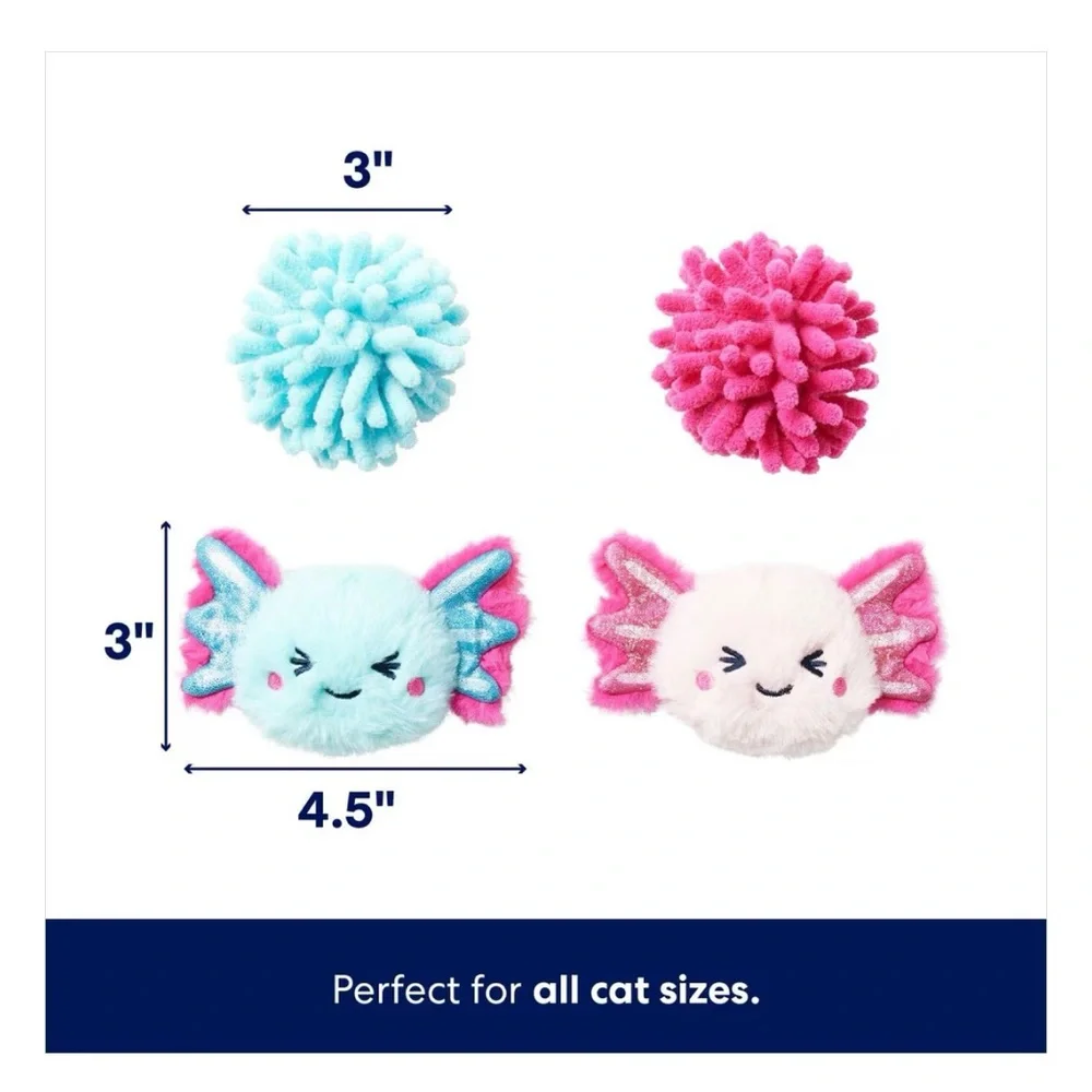 🆕 Frisco | Axolotl Variety Pack Cat Toy with Catnip, 4-Pack